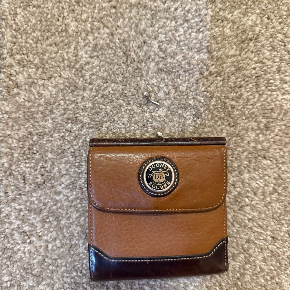 Dooney & Bourke Tan and Brown Leather Wallet